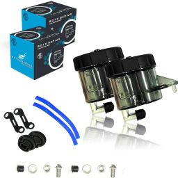 Front Brembo Brake Clutch Fluid BottleOil Reservoir Tank Cup (Black) 2QTY Oil Filler Cap-27