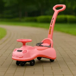 Beetle Swing Car Rider With Parental Handle with Steering Music and Lights Rideons & Wagons Non Battery Operated Ride On-23