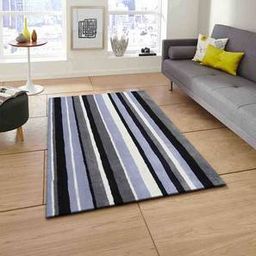 presto Black And White Stripes Hand Tufted Wool 2 X 5 Feet Carpet-picture-12