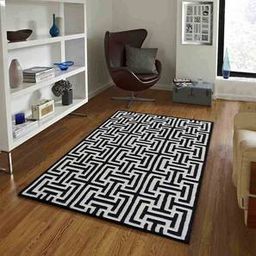 presto Black And White Geometric Hand Tufted Wool 3 X 5 Feet Carpet-picture-22