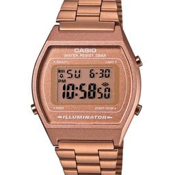 CASIO Vintage Women Rose Gold Digital Watch D128 B640WC-5ADF-21