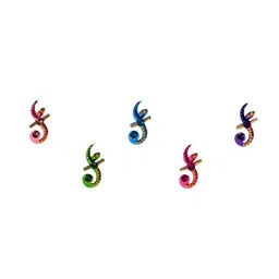Comet Busters 5 Pcs Embellished Reusable Designer Bindis - Multicoloured image 2