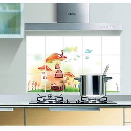Jaamso Royals White Printed Self-Adhesive Water Proof Heat Resistant Kitchen Wall Sticker-image-90