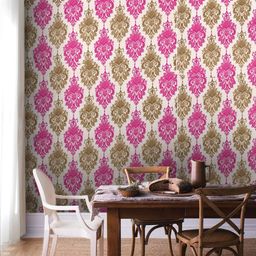 Jaamso Royals Pink Self-adhesive & Waterproof Damask Wallpaper-image-8