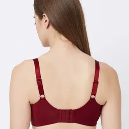 Soie Maroon Lace Non-Wired Non Padded full coverage Everyday Bra FB-705 image 3