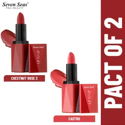 Seven Seas Set of 2 Lip To Lip Matte Lipstick - Chestnut Rose2-305 & Castro 309-6