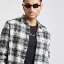 THE BEAR HOUSE Slim Fit Tartan Checked Flannel Pure Cotton Casual Shirt-image-23