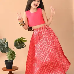 LilPicks Girls Silk Ready to Wear Lehenga with Blouse-picture-28