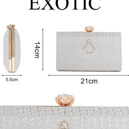 Exotic Silver-Toned Textured Box Clutch image 5