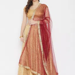Clora Creation Quirky Embellished Dupatta With Beads & Stones image 3