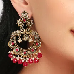OOMPH Peacock Shaped Chandbalis Earrings image 4