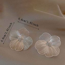 CareDone Silver-Plated Pearls Floral Studs image 5