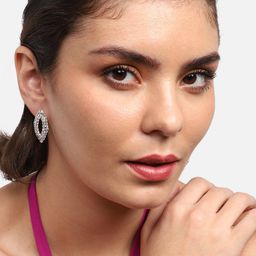 SOHI Silver-Plated Contemporary Studs Earrings image 5
