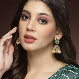 ADIVA Gold-Plated Floral Jhumkas image 3