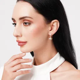 HOT AND BOLD Rose Gold Plated Contemporary Zircon Drop Earrings-41