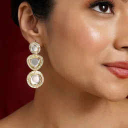 TEEJH Stone Studded Drop Earrings image 5