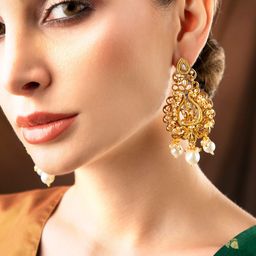 Rubans Gold-Toned Classic Drop Earrings-21