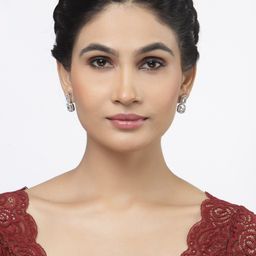 ZENEME White Square Drop Earrings image 4