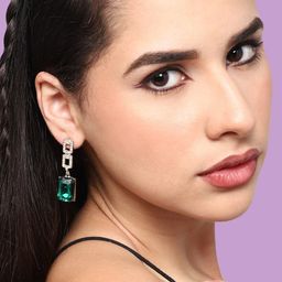 SOHI Gold Plated Contemporary Drop Earrings-83