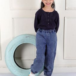 Superminis Girls Comfort Relaxed Fit Heavy Fade Acid Wash Stretchable Jeans-image-86