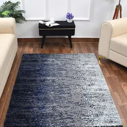 PRESTO Blue & Grey Abstract Printed Non-Shredding Rectangular Carpet image 1