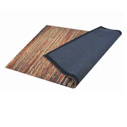 PRESTO Orange Striped Printed Rectangular Carpet image 3