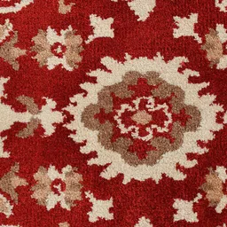 PRESTO Red & Beige Ethnic Motif Printed No-Shred Carpet image 5