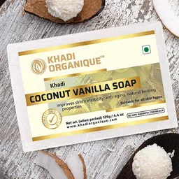 Khadi Organique Set Of 5 Coconut Vanilla Herbal Soap with Essential Oils - 125g Each-41