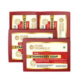 Khadi Organique Set of 4 Strawberry Handmade Soap with Essential Oils 125 g (Each)-73