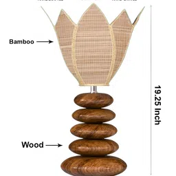 Aura Beige Wood Traditional Abstract Shaped Table Lamp-picture-8
