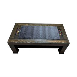 TANLOOMS Grey Textured Velvet Rectangular Table Runner-53