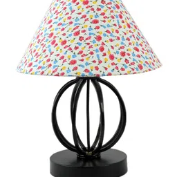 Devansh Multicoloured Printed Cotton Table Lamp With Iron Base image 4