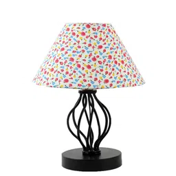 Devansh Multicoloured Printed Cotton Table Lamp With Iron Base image 5