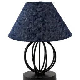 Devansh Blue Jute Table Lamp With Iron Base image 4