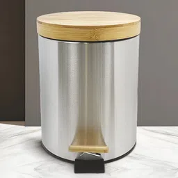 OBSESSIONS Metallic Toned Self-Design Stainless Steel Dustbins 5L-38