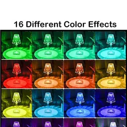 Awestuffs Crystal 16 Color LED USB Table Lamp Shade image 4