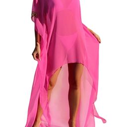 sun-rose fashions SOLID PINK UP AND DOWN STYLE LONG BEACH KAFTAN CAFTAN image 1