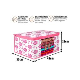 Kuber Industries Pink Set of 9 Printed Saree Organisers image 4