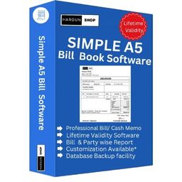 Hargun Shop Simple A5 Bill Book Software - Software for PC - Lifetime Validity | Bill Book / Cash Memo Customized Software | Latest Version (Email Delivery in 2 hours- No CD) image 1