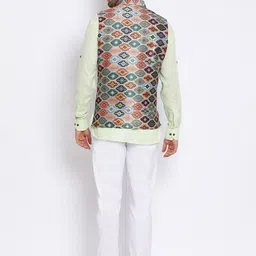 Hangup Men Kurta with Trousers & Printed Nehru Jacket image 2