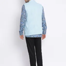 Hangup Men Kurta with Trousers & Printed Nehru Jacket image 3