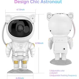 XERGY White Xergy Astronaut Starry 360 Galaxy Projector with Remote Control Table Lamp image 2