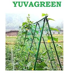 YUVAGREEN Agro Garden Netting Green House Creeper Plant Support Net, 10 Feet X 5 Feet (3 Mtrs X 1.5 Mtrs, Black) Set of 3 image 3