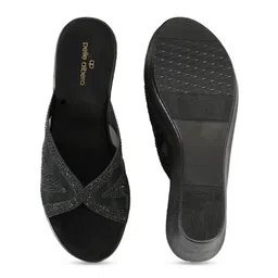 pelle albero Embellished Open Toe Wedge Heels image 4