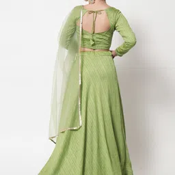 DIVASTRI Sequinned Embellished Semi-Stitched Lehenga & Unstitched Blouse With Dupatta image 3