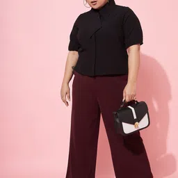 Athena Ample Plus Size Self Design Short Sleeves Shirt Style Top image 2
