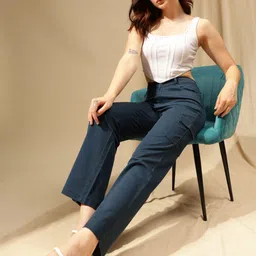Xpose Women Comfort Straight Fit High-Rise Trousers-image-71