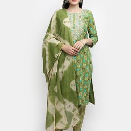V-Mart Floral Printed Thread Work Regular Kurta with Trouser image 5