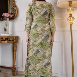 KALINI Geometric Printed Regular Kurta With Trouser image 5