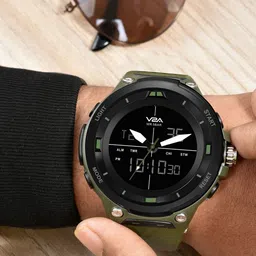 V2A Men Black Dial & Green Straps Analogue Multi Function Watch image 3